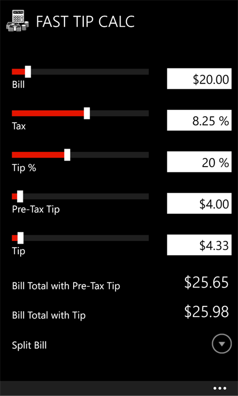 Fast Tip Calc Screenshots 1