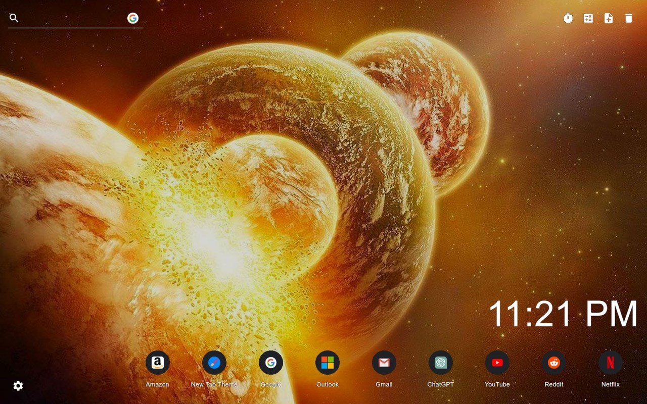Space Planets Wallpaper New Tab