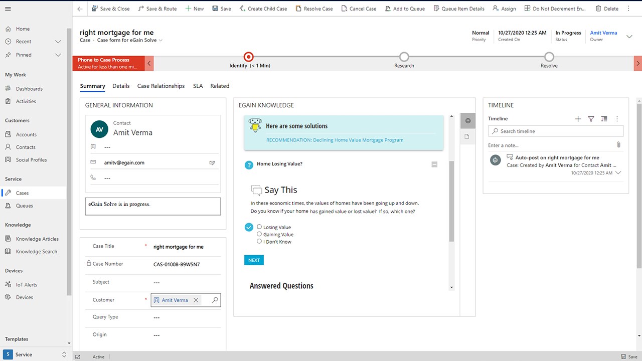 Snapshot 2 of eGain for Microsoft Dynamics