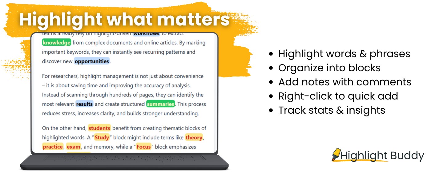 Highlight Buddy - Highlighter & Notes