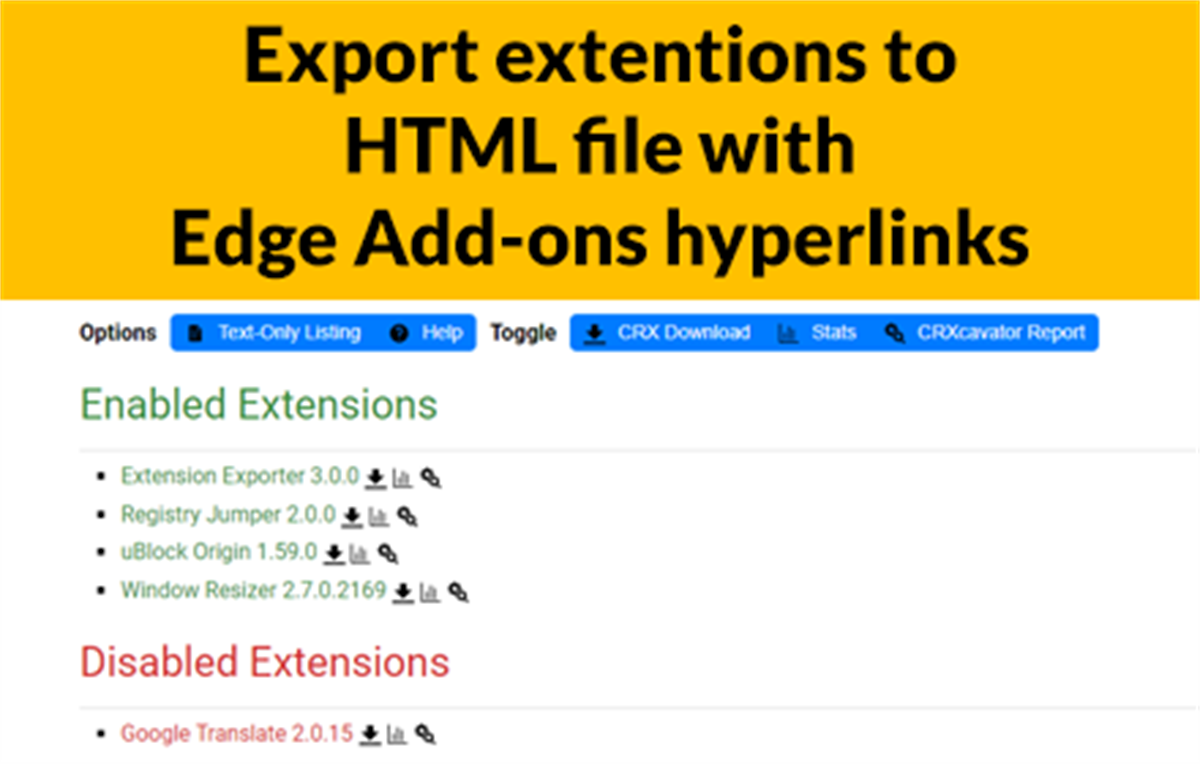Extension Exporter