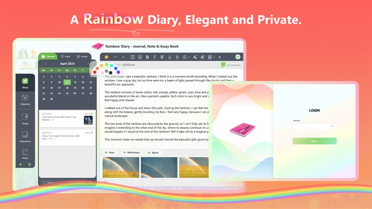 Rainbow Diary - Journal, Note & Essay Book - PC - (Windows)