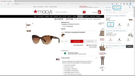Microsoft Personal Shopping Assistant Screenshot