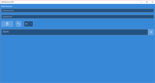 IBAN Rechner UWP screenshot 1