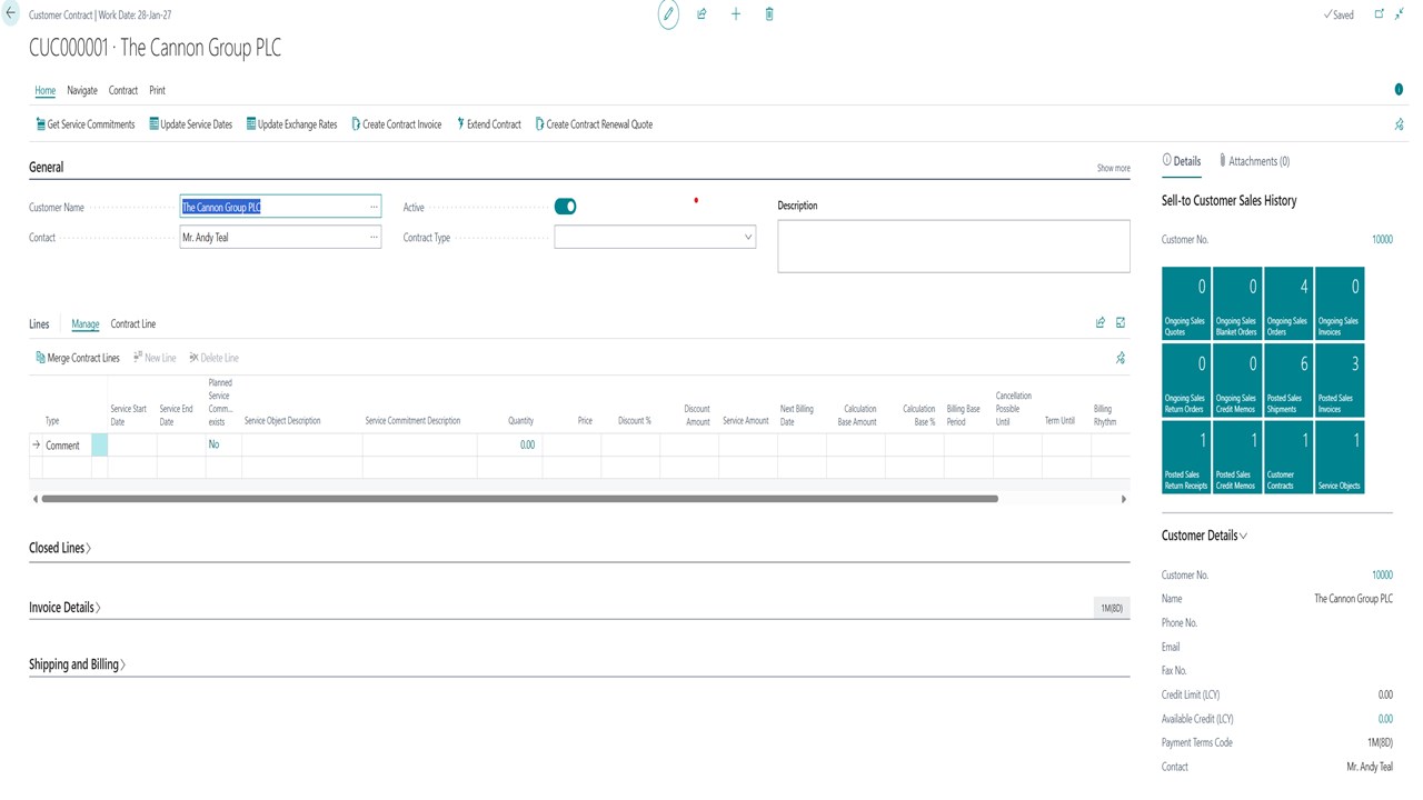 Snapshot 1 of Subscription Billing