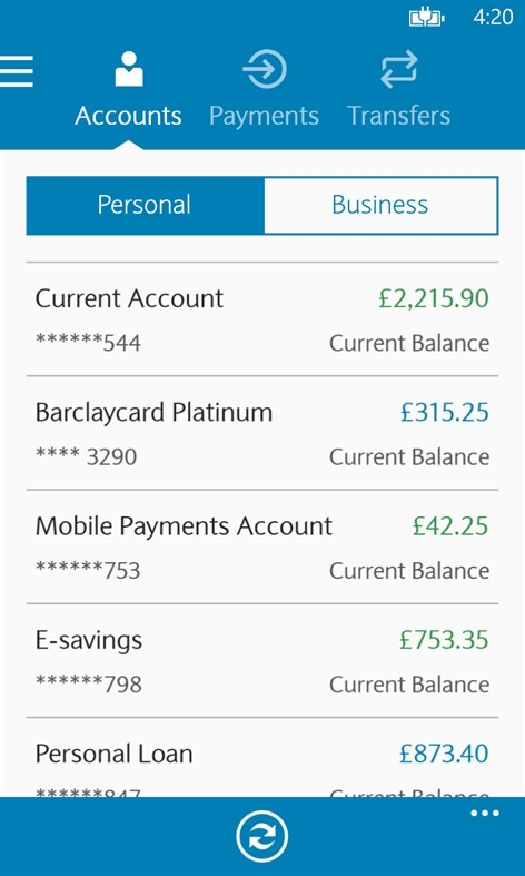 Barclays Mobile Banking Screenshot