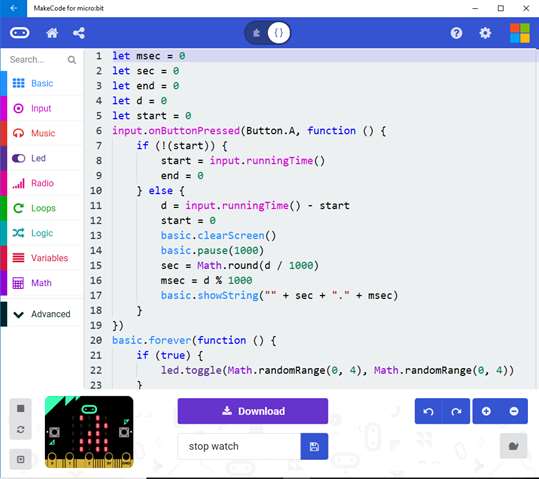 MakeCode for micro:bit screenshot 4