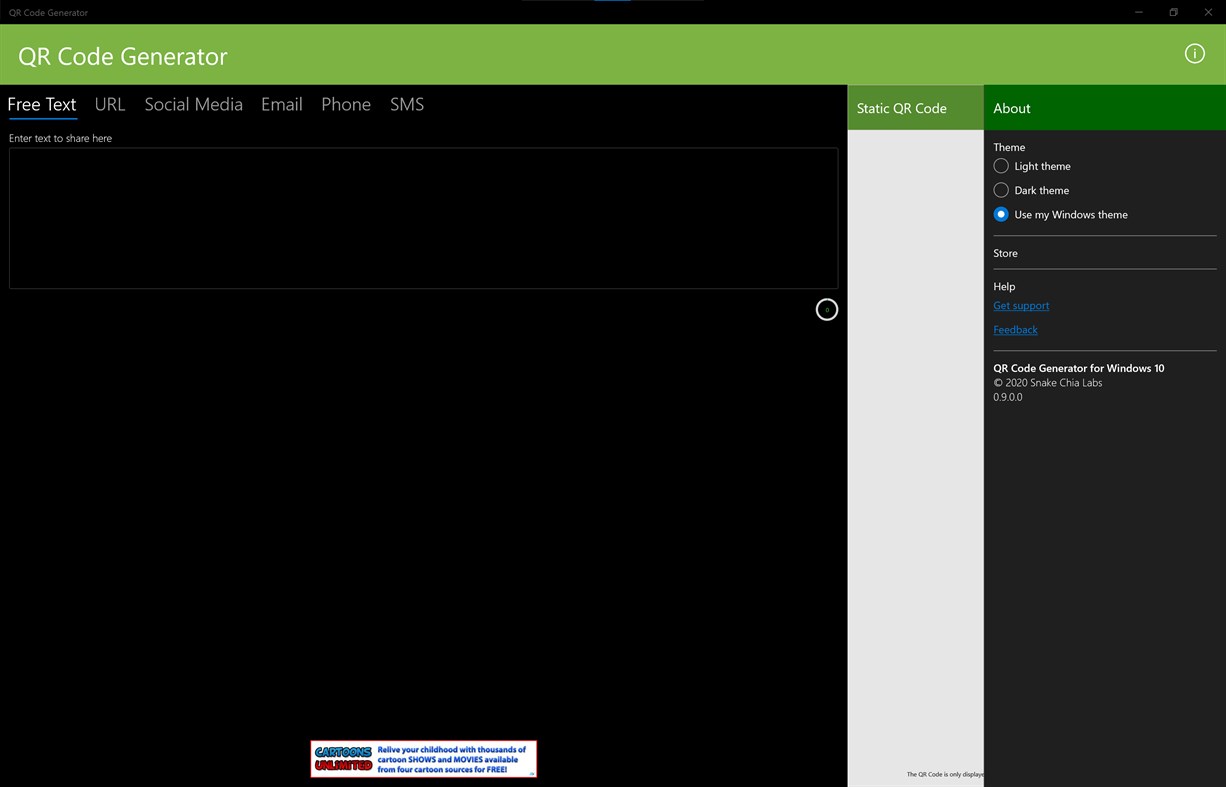 #7. QR Code Generator for Windows 10 (Windows) بواسطة: Snake Chia