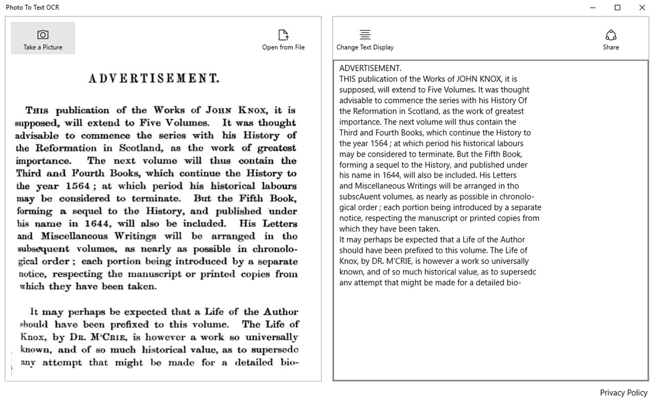 #1. Photo to Text OCR (Windows) Bởi: Monster App Factory