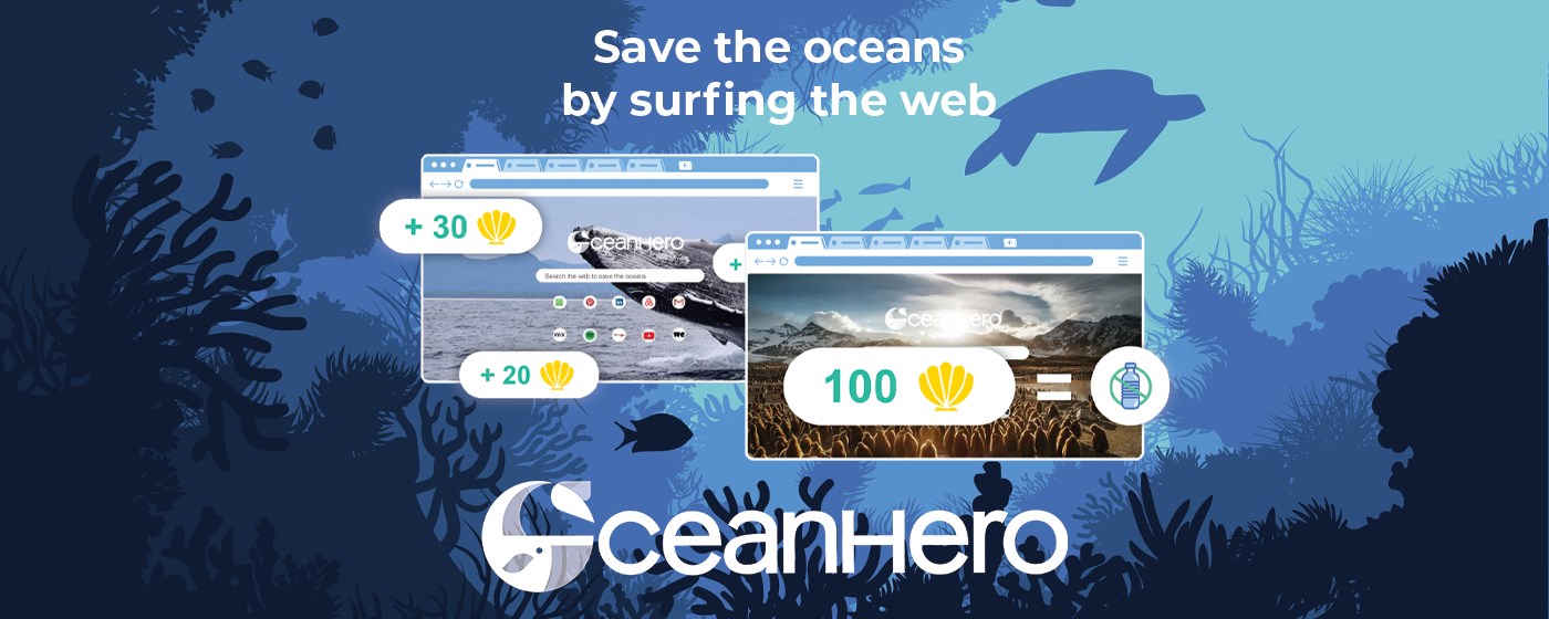 OceanHero: Save Our Oceans by Surfing the Web marquee promo image