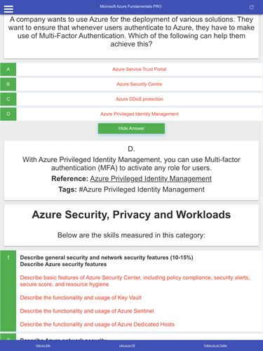 Azure Fundamentals AZ 900 Certification Exam Preparation PRO Screenshot