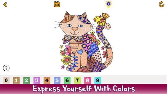 Cats Glitter Color by Number - Animals Coloring Book screenshot 4