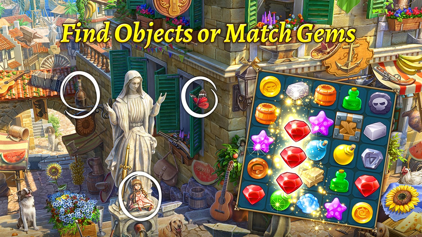 #3. The Hidden Treasures®: Find Hidden Objects & Match-3 (Windows) By: G5 Entertainment AB