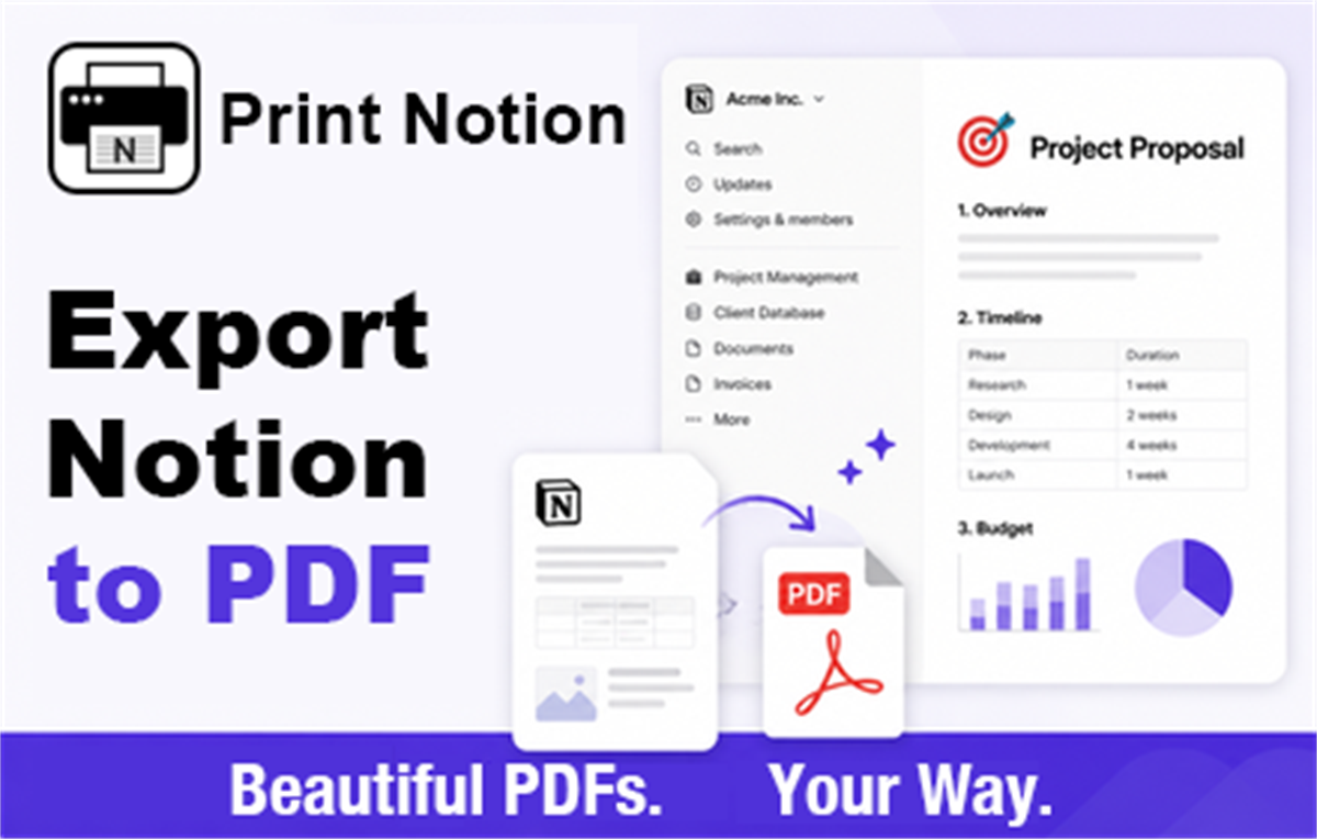 Print Notion - Export Notion to PDF