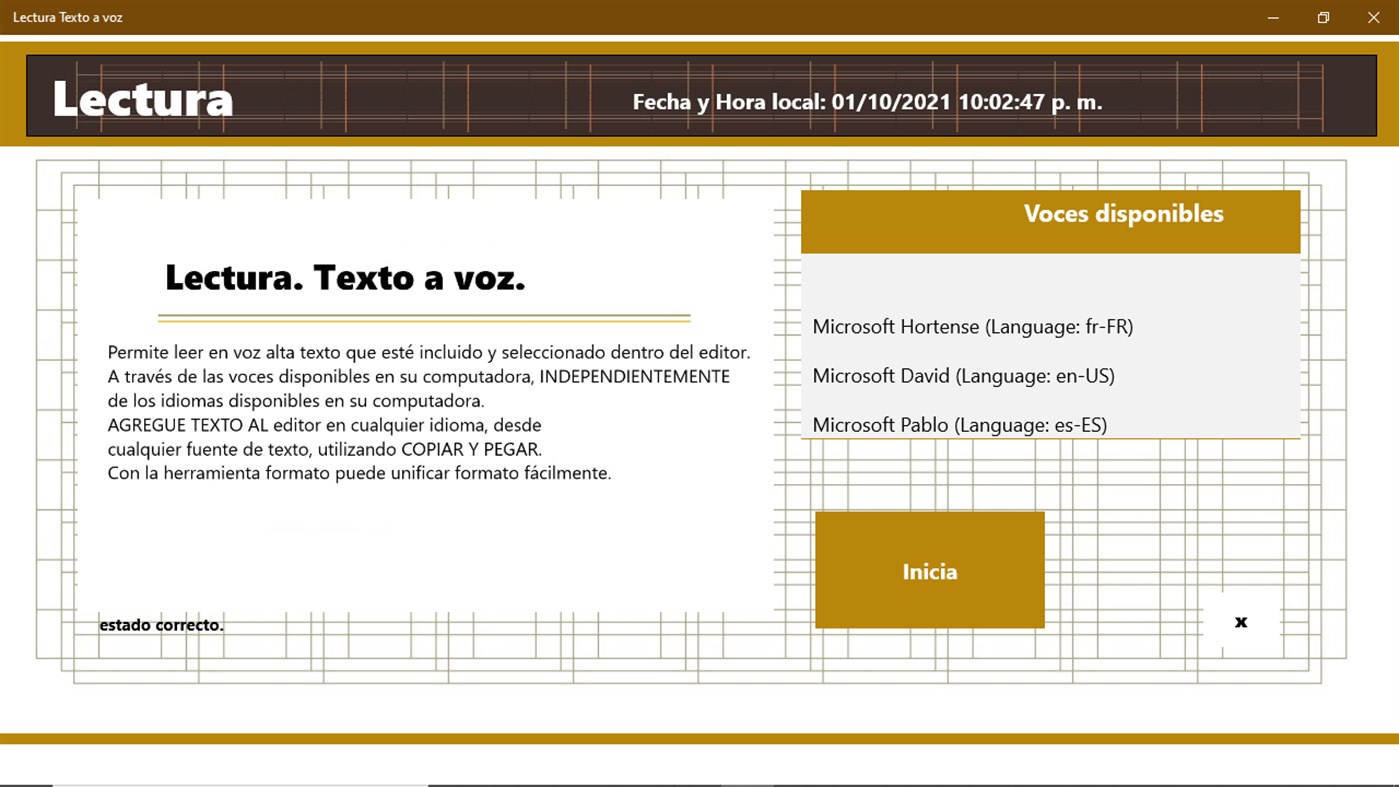 #1. Lectura. Texto a voz (Windows) By: RGIORDA