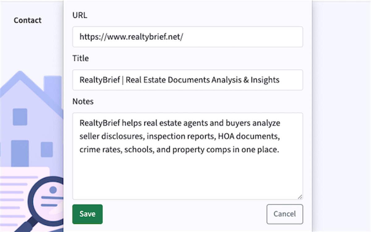 RealtyBrief Bookmarker