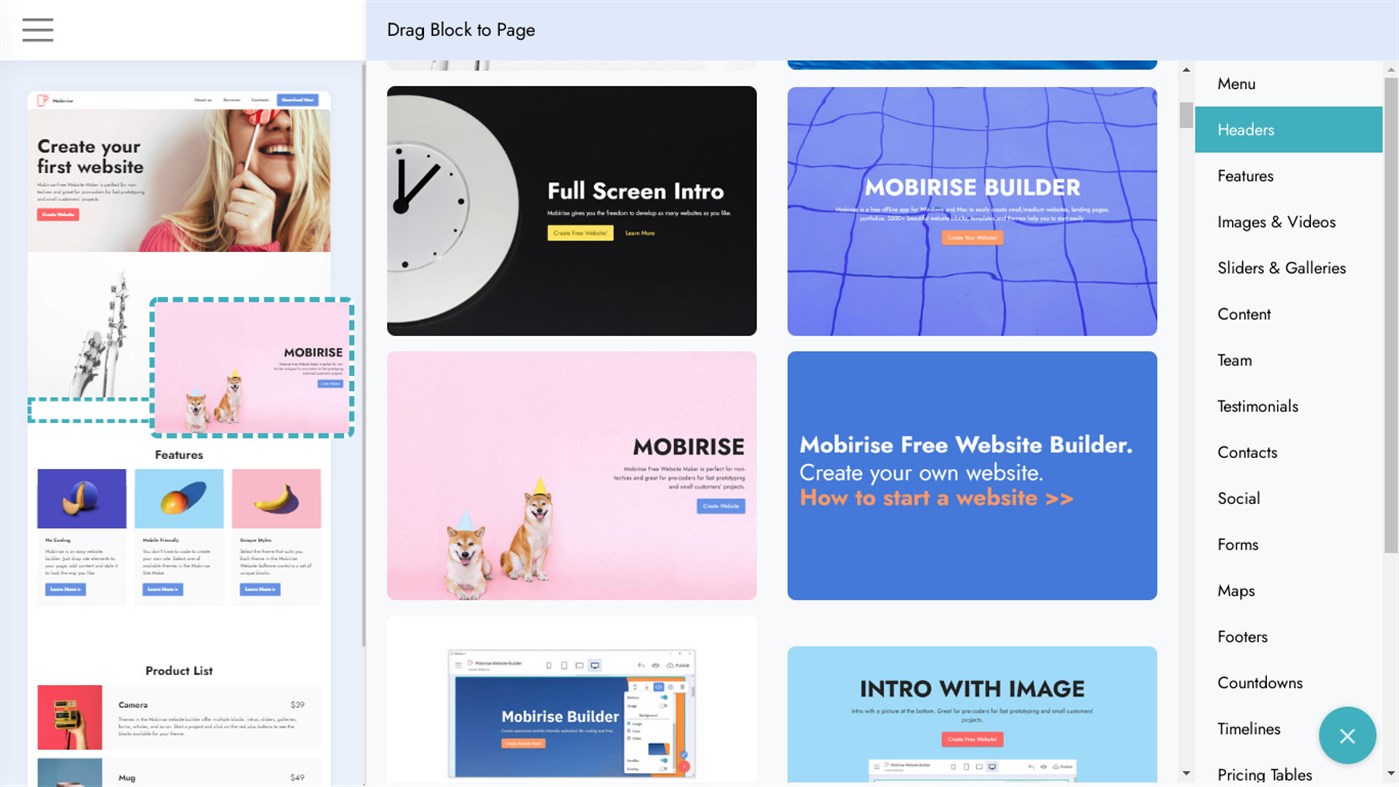 #3. Mobirise Website Builder (Windows) โดย: Mobirise