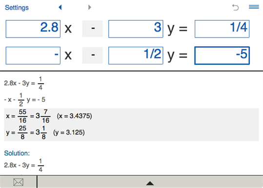 System of Equations Solver 2x2 screenshot 2