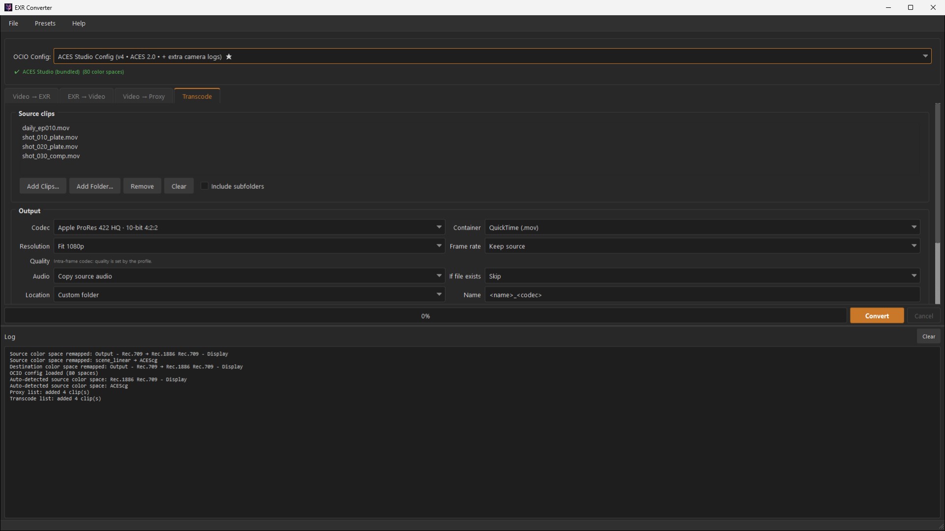 EXR Converter screenshot