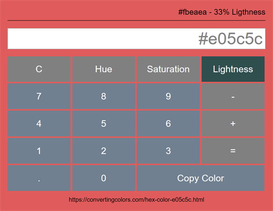 Converting Colors - Calculator screenshot 1