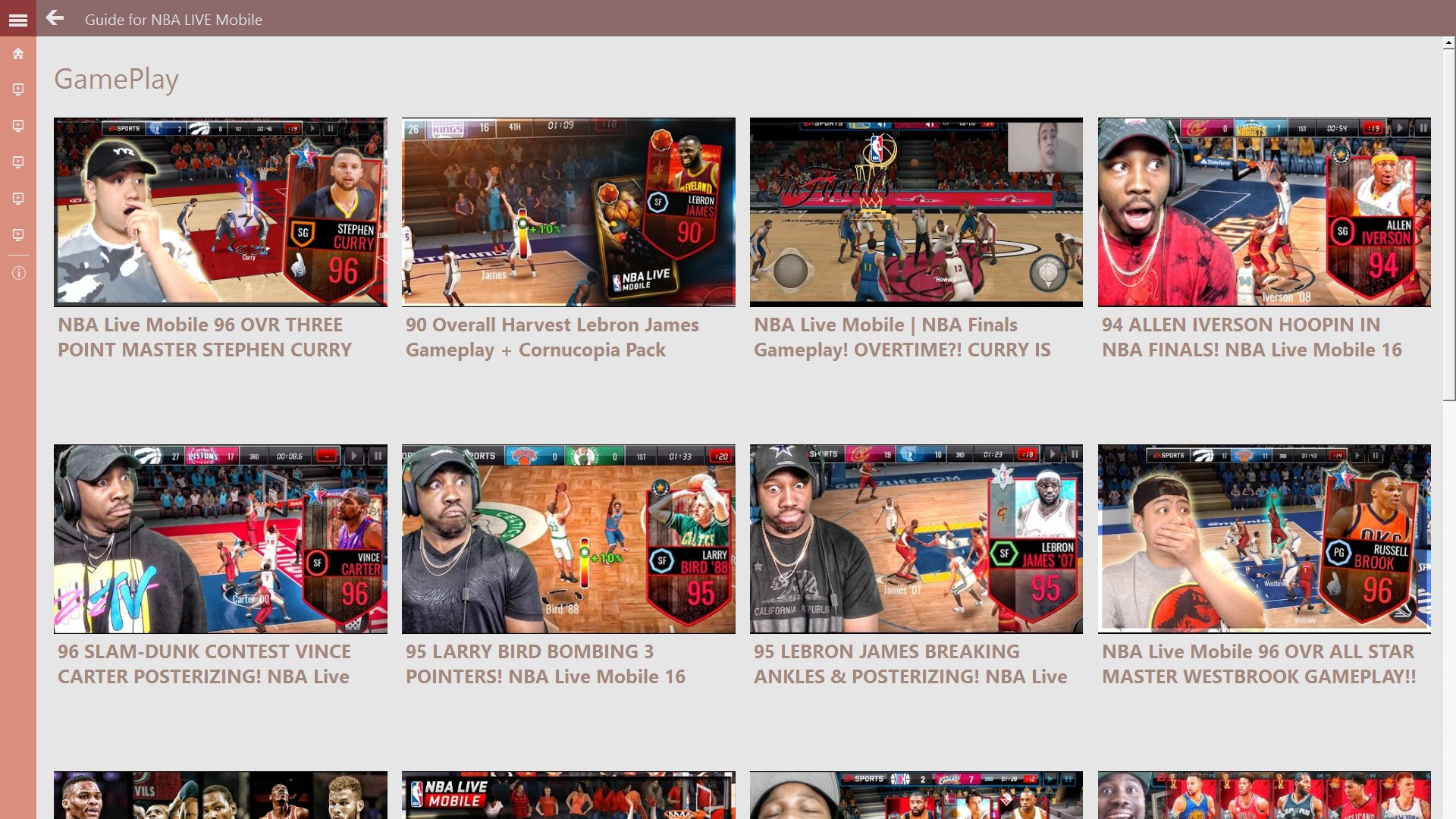 Guide for NBA LIVE Mobile Eddition for Windows 10