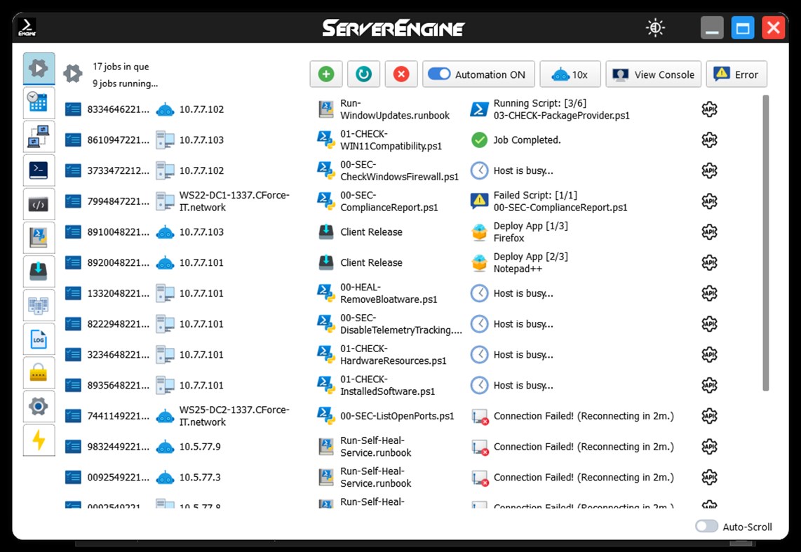 #1. ServerEngine (Windows) โดย: CForce-IT, Claudio Orlando