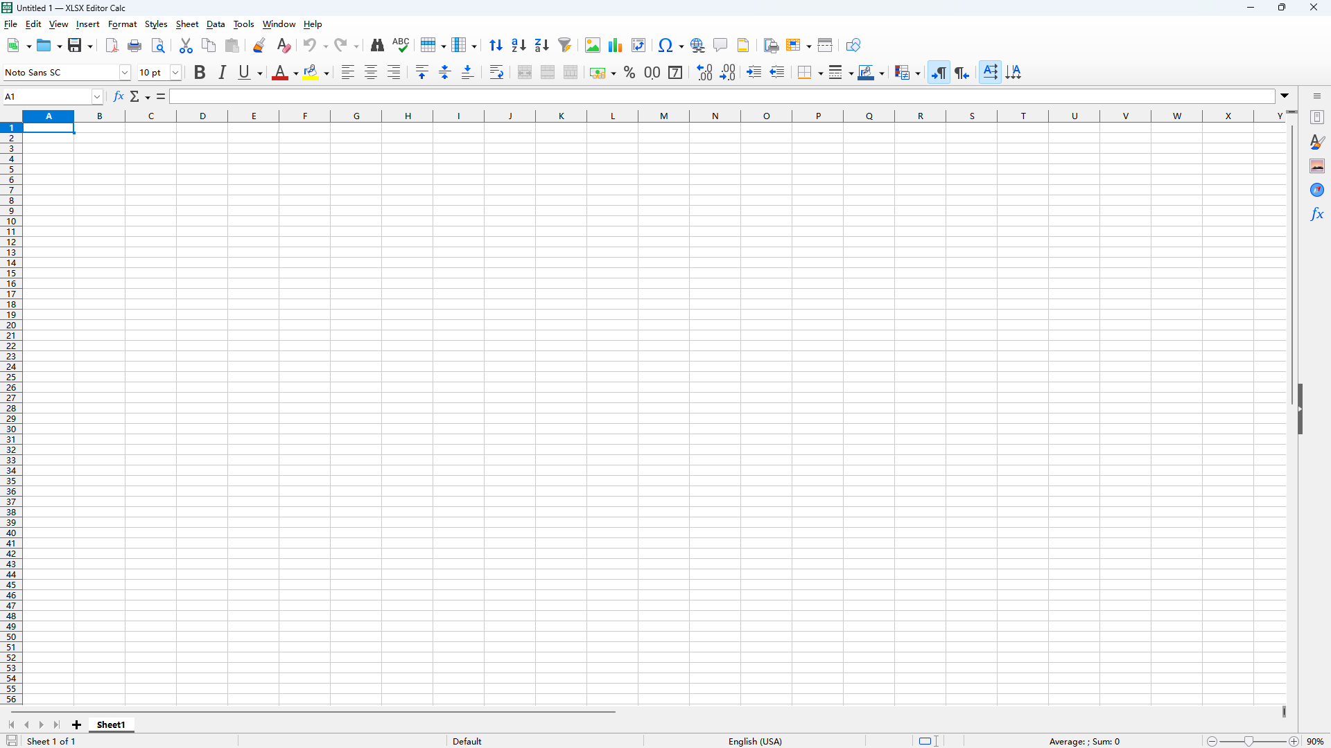 XLSX+ Editor screenshot