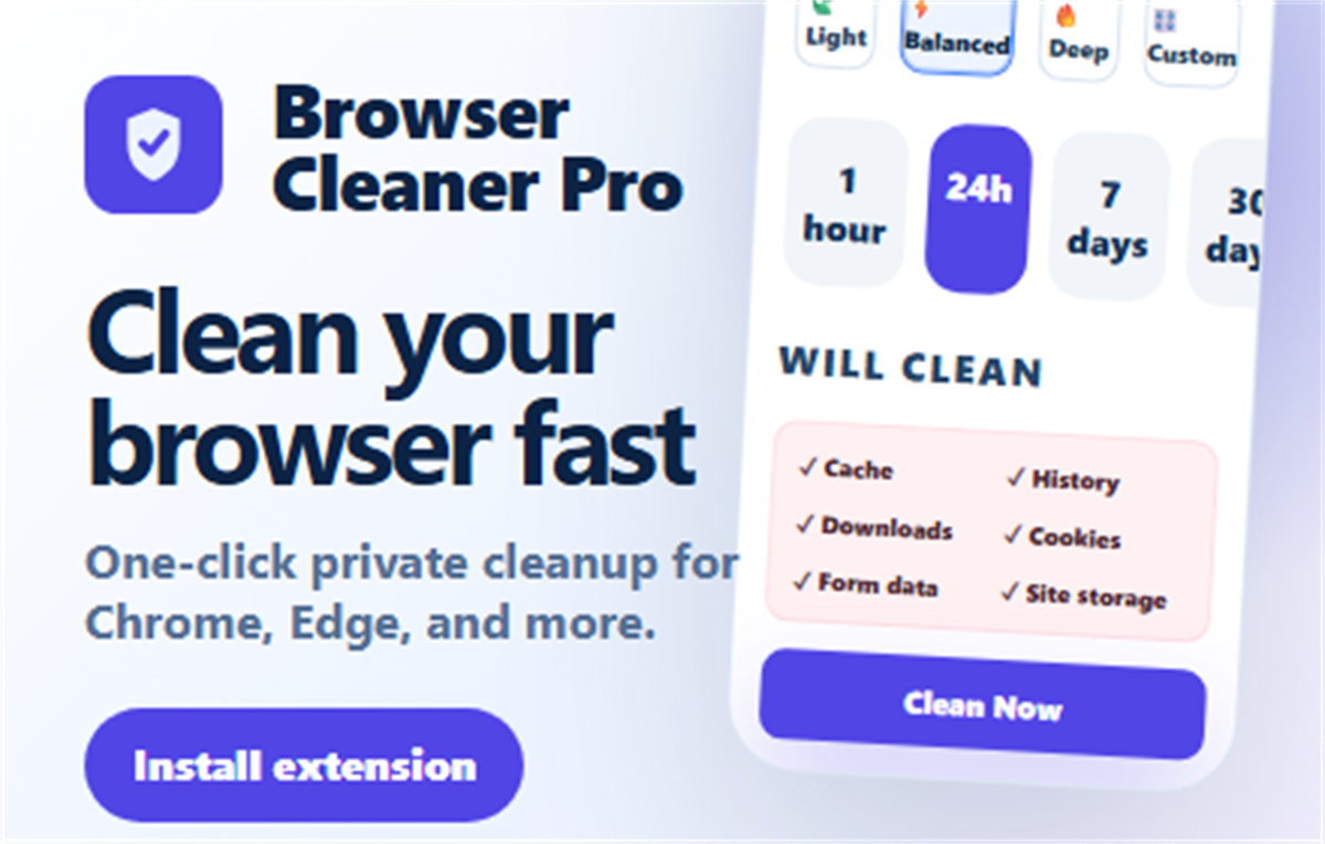 Browser Cleaner Pro - Clear Cache & Cookies