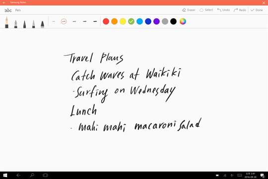 samsung notes on windows 10