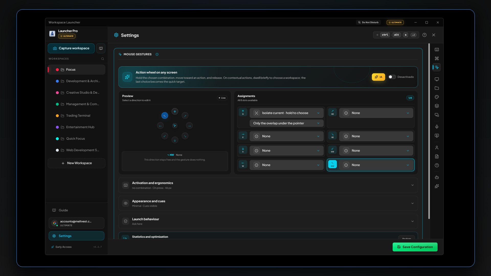 Workspace Launcher Pro screenshot