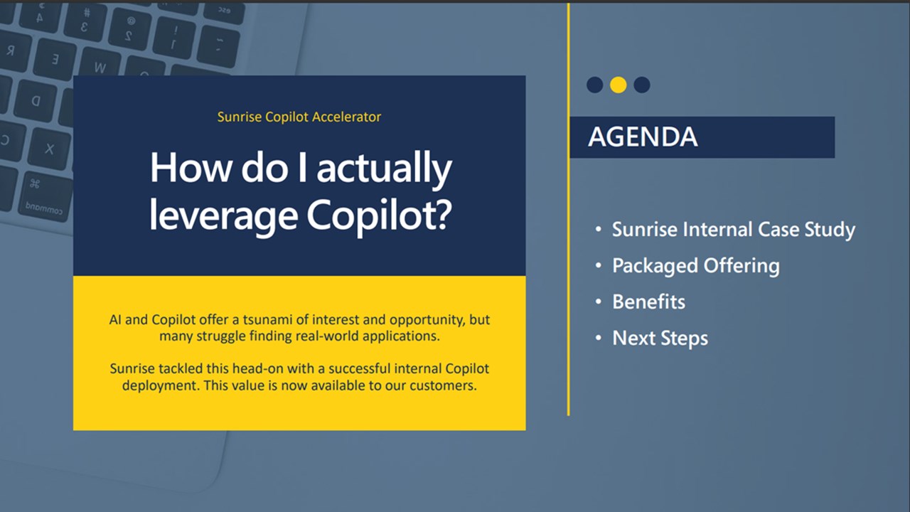 Snapshot 1 of Microsoft Copilot Accelerator by Sunrise