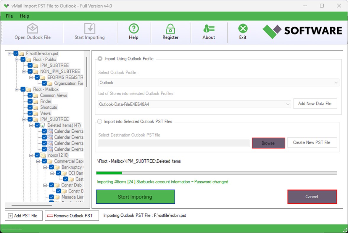 #4. PST File Importer (Windows) 由: VSOFTWARE