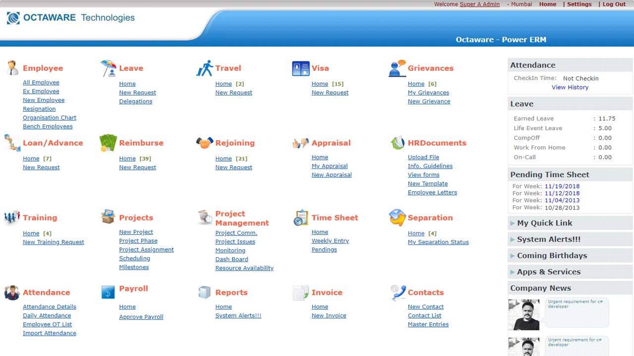 Snapshot 3 of PowerERM HRMS APP