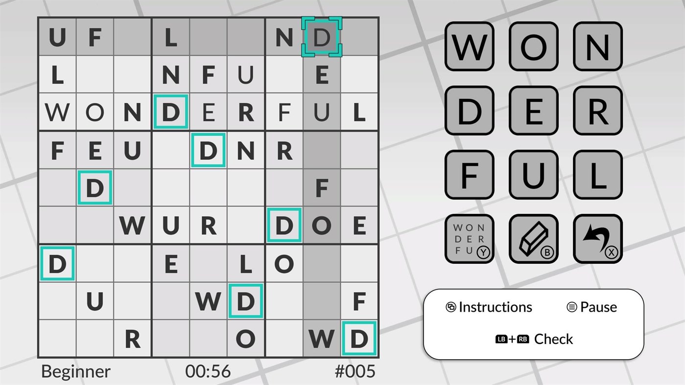 #1. Word Sudoku by POWGI (Xbox) By: Lightwood Games