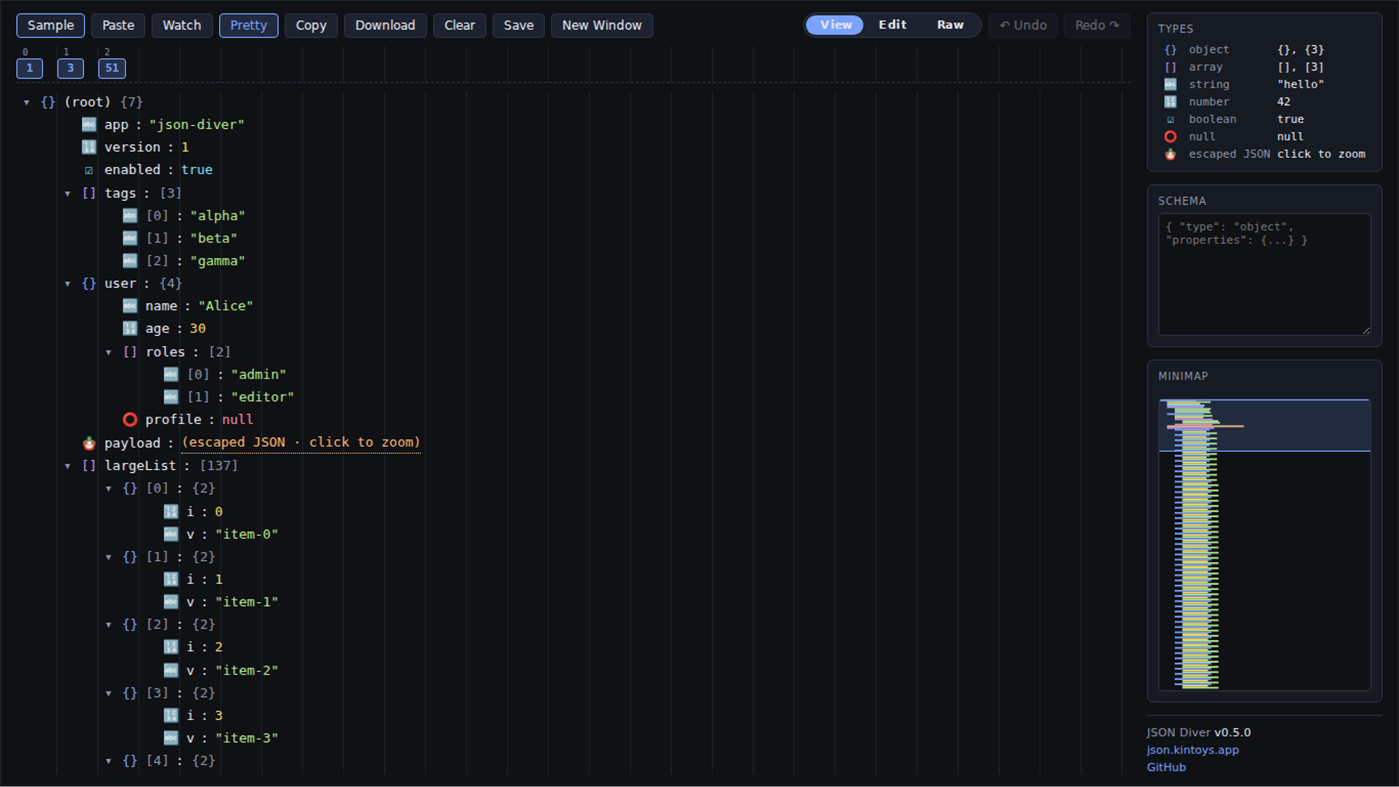 #1. JSON Diver (Windows) Podle: デジ式