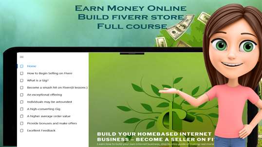 Work from home - Sell on fiverr - side jobs course screenshot 1