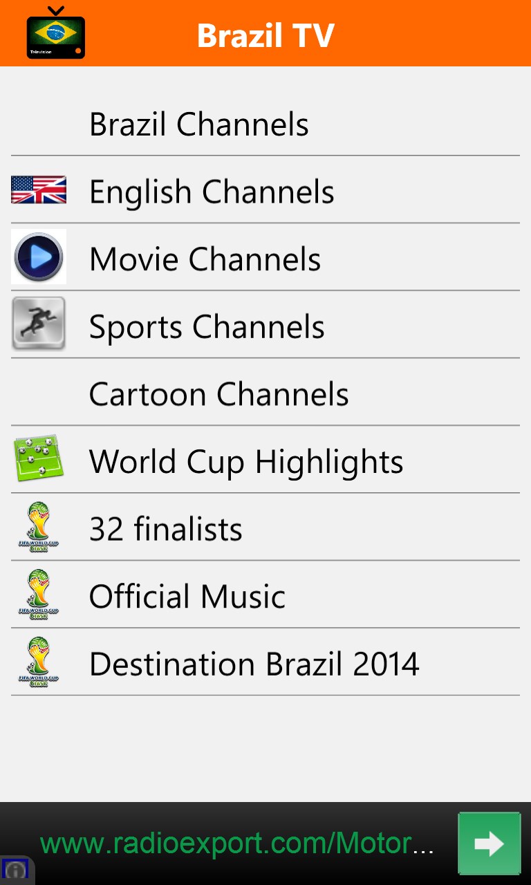 Brazil TV for Windows 10 Mobile