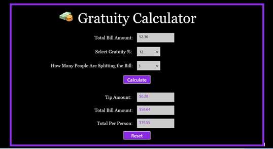 Gratuity Calculator screenshot 1