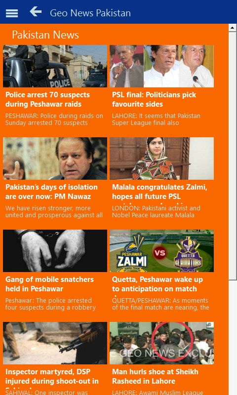 Geo News Pakistan for Windows 10 Mobile