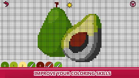 Fruits Color By Number : Pixel Art, Food Coloring screenshot 3