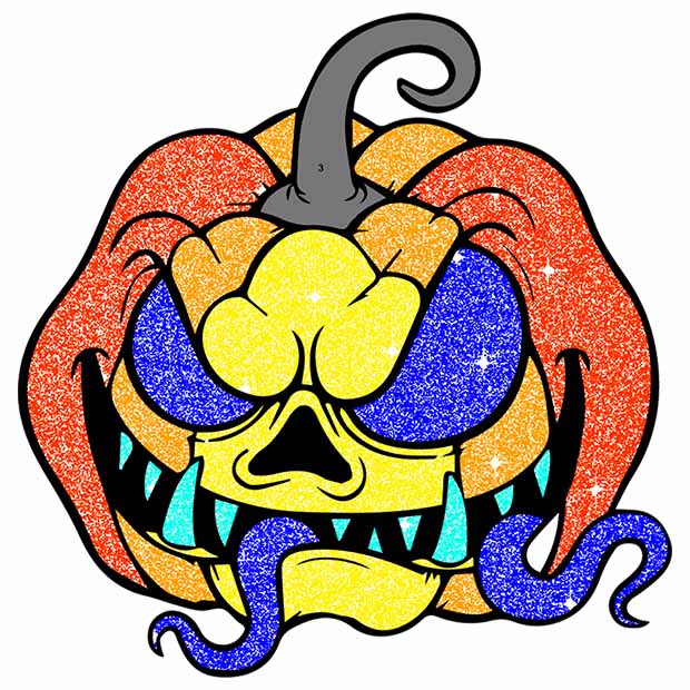 Halloween Glitter Color by Number: Adult Coloring Book