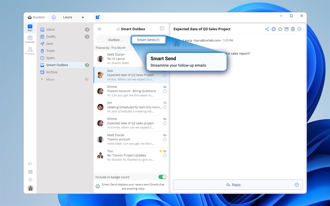 #8. Blue Mail - Email & Calendar (Windows) Podle: Blix Inc