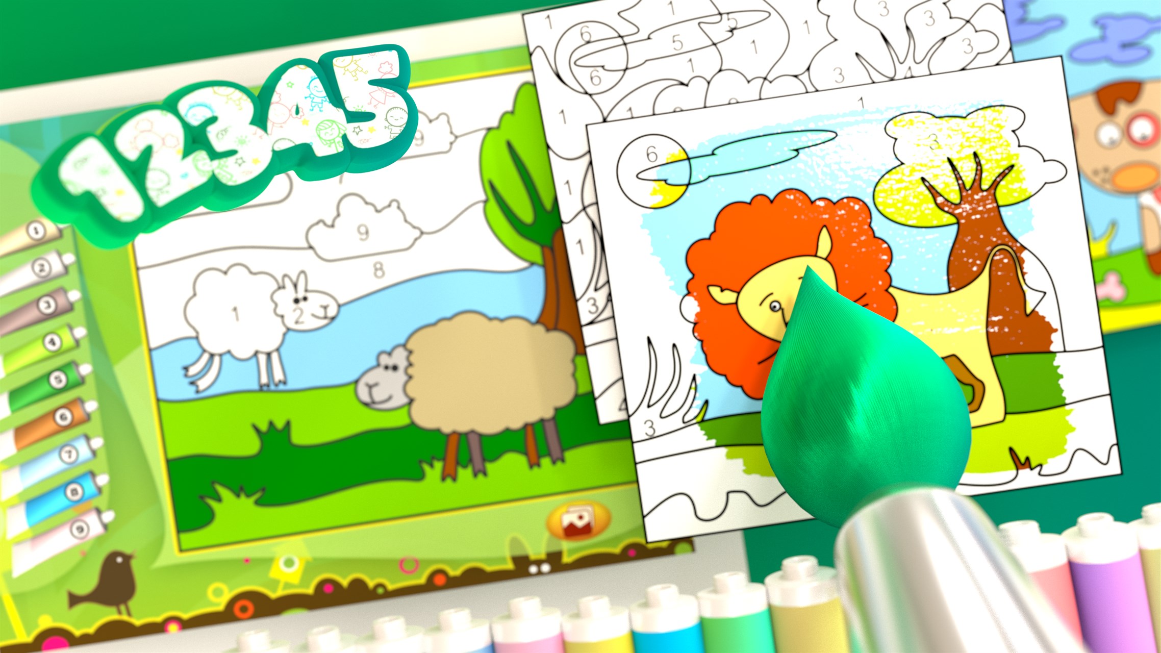 Colorear Por Números Fácil Para Niños En Edad Preescolar
