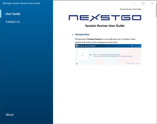 Nexstgo Session Reviver User Guide screenshot 1