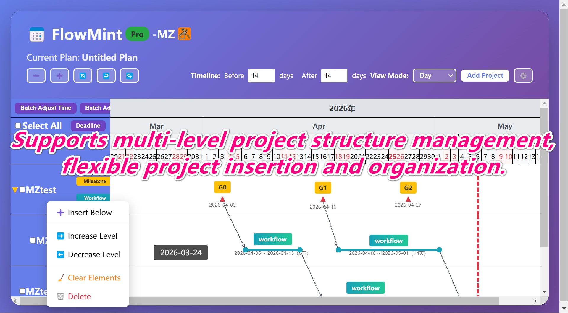 MZ-FlowMint - | Gantt Chart | Project Management | Scheduling Tool | Work Planning | Comprehensive Planning screenshot
