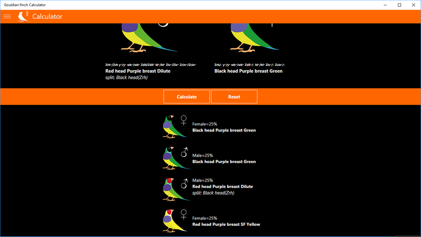 #2. Gouldian finch Calculator (Windows) بواسطة: Wilco van Ee