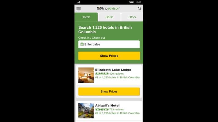 Screenshot: The world's best hotels