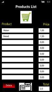Products List screenshot 1
