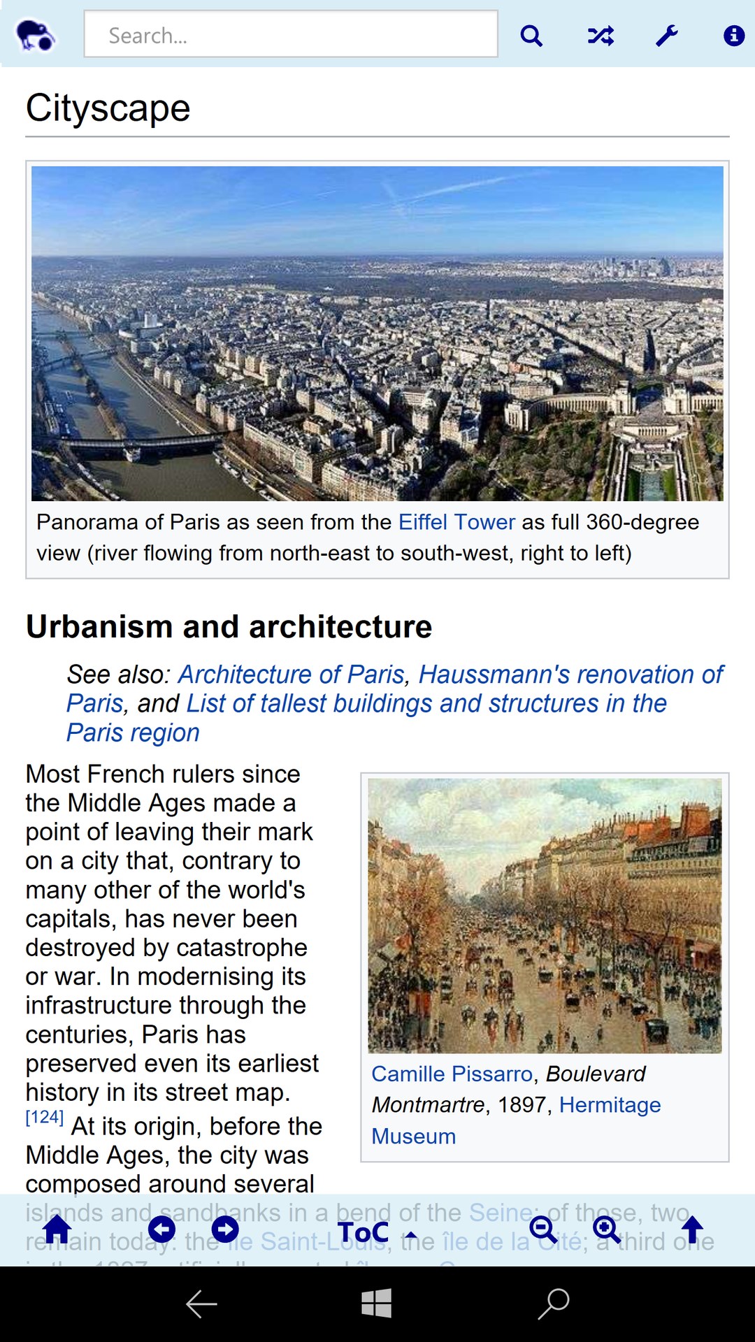 Wikipedia article on Paris