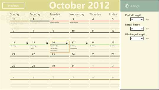 Ovulations Calendar screenshot 5